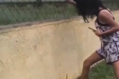 Wild Monkey Pranks Girl by Turning Her Hair into a Jungle Gym!